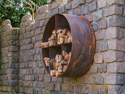 Rangement en bois BHS acier corten FORNO
