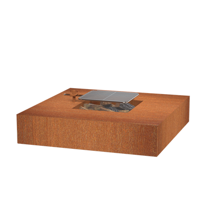 FORNO Vuurtafel CortenStaal Vierkant (Ø 120 cm) + Grill 400