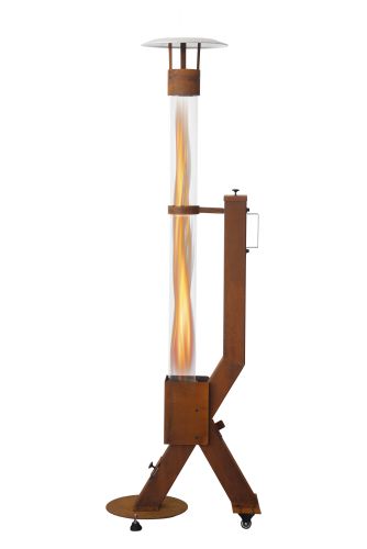 Green Flame Rocket Heater Pellethaard Cortenstaal