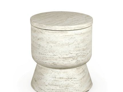Table d'appoint/table rafraîchissante Round travertin Happy Cocooning
