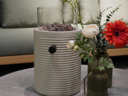 Cheminée de table Lumi Groove beige Happy Cocooning