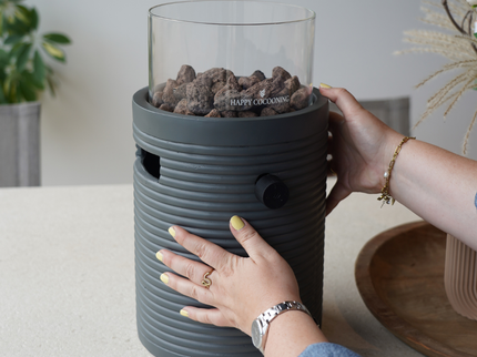 Cheminée de table Lumi Groove anthracite Happy Cocooning