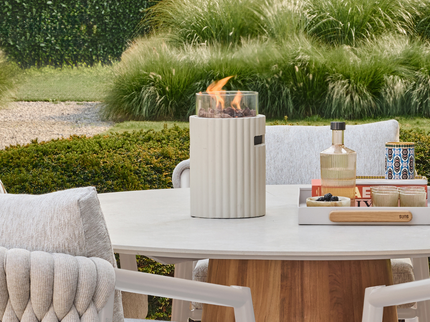 Cheminée de table Lumi Rib beige Happy Cocooning