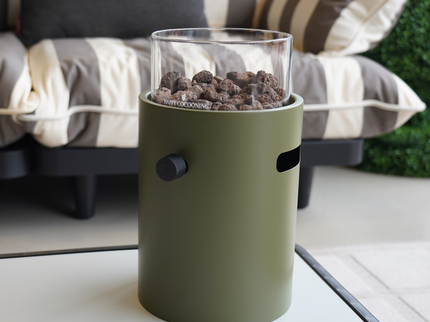 Cheminée de table Lumi Steel vert Happy Cocooning