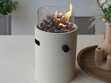 Cheminée de table Lumi Steel beige Happy Cocooning
