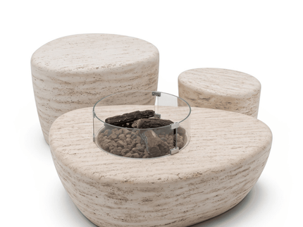 Table brasero Estate Organic 107 travertin Happy Cocooning