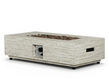 Table brasero Estate Rectangular travertin Happy Cocooning