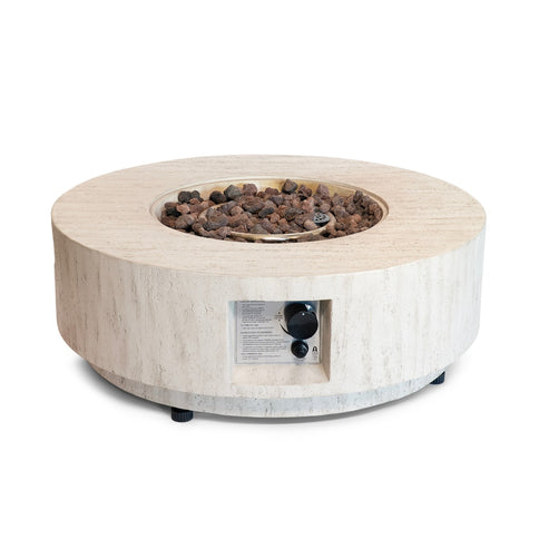 Table brasero Estate Round 76 travertin Happy Cocooning