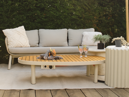 Table brasero Riviera 140 beige Happy Cocooning