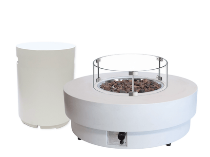 Ensemble table brasero Estate 105 oyster beige Happy Cocooning