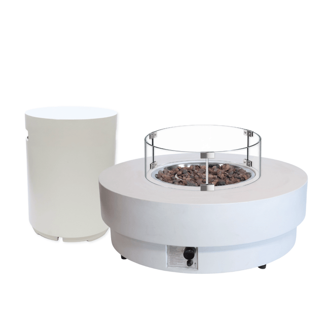 Ensemble table brasero Estate 105 oyster beige Happy Cocooning