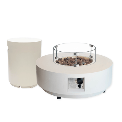Ensemble table brasero Estate 76 oyster beige Happy Cocooning