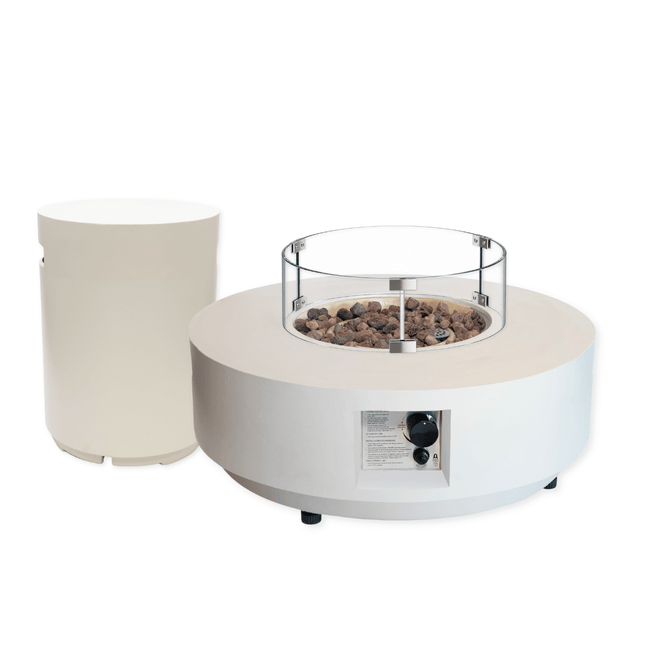 Ensemble table brasero Estate 76 oyster beige Happy Cocooning
