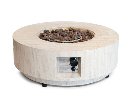 Ensemble table brasero Estate 76 travertin Happy Cocooning