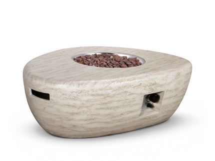 Ensemble table brasero Estate Organic 107 travertin Happy Cocooning