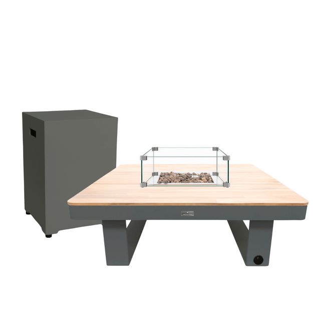 Ensemble table brasero Horizon 95 anthracite Happy Cocooning