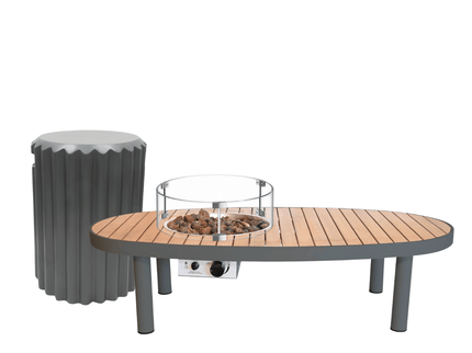 Ensemble table brasero Riviera 140 anthracite Happy Cocooning