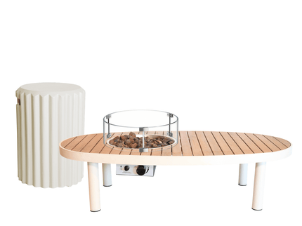 Ensemble table brasero Riviera 140 beige Happy Cocooning