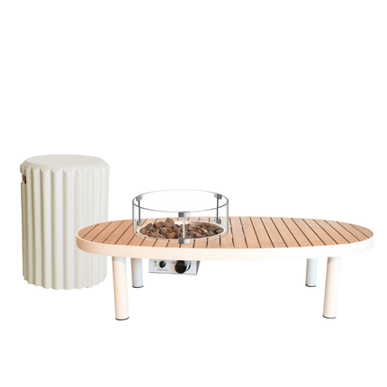 Ensemble table brasero Riviera 140 beige Happy Cocooning