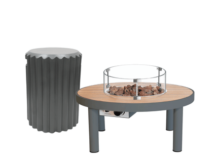 Ensemble table brasero Riviera 80 anthracite Happy Cocooning