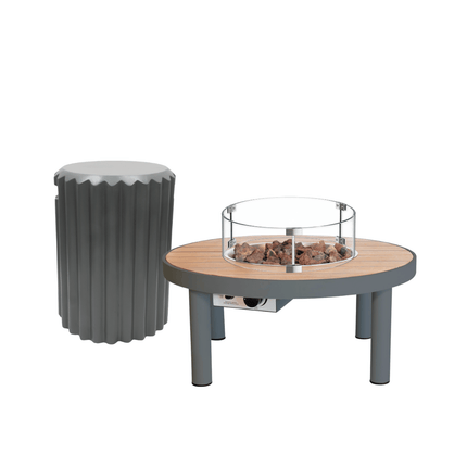 Ensemble table brasero Riviera 80 anthracite Happy Cocooning