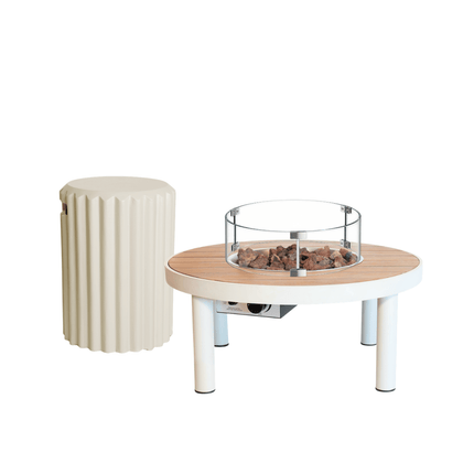 Ensemble table brasero Riviera 80 beige Happy Cocooning