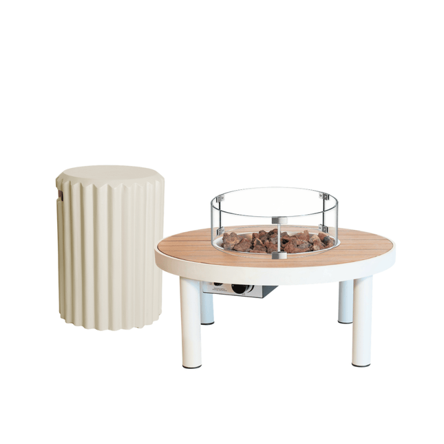 Ensemble table brasero Riviera 80 beige Happy Cocooning
