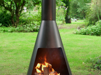 Cheminée de jardin La Luz 140 acier noir HEAT