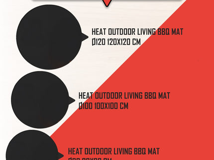 Tapis de barbecue rond 80 cm HEAT