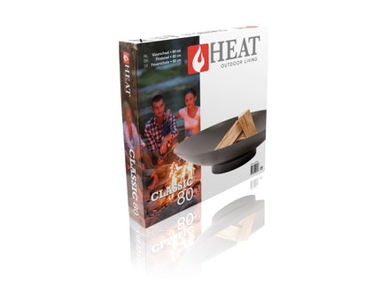 HEAT vuurschaal Classic 80 cm zwart verpakking
