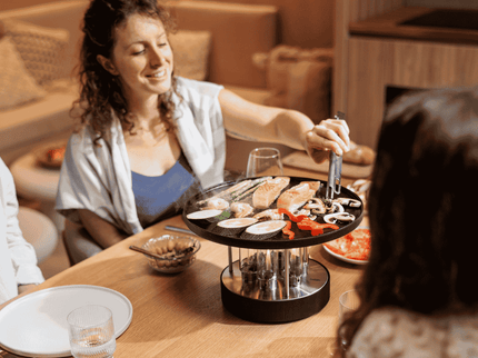 Höfats tafelgrill Circle 35 sfeerbeeld eettafel