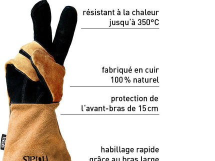 Gants de protection thermique en cuir höfats