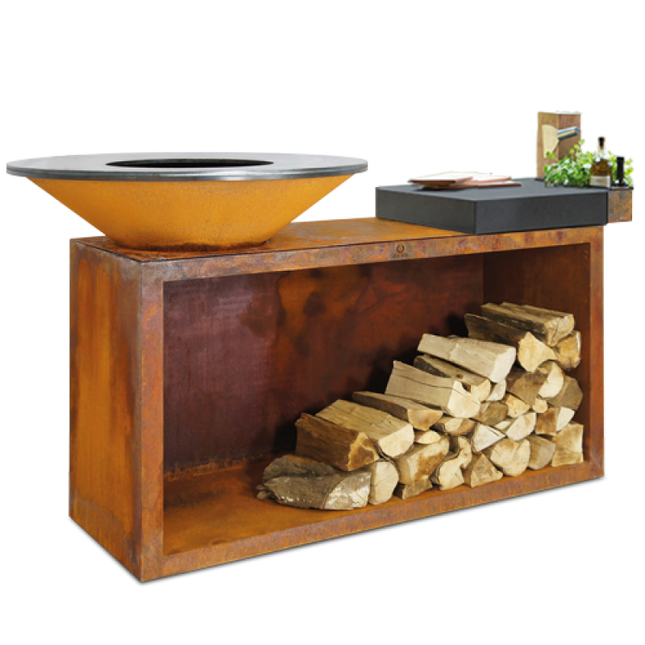 Brasero plancha Island corten 85 céramique gris OFYR