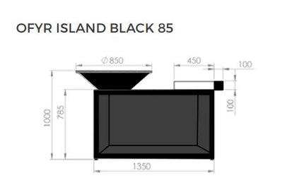 Brasero plancha Island noir 85 céramique gris OFYR