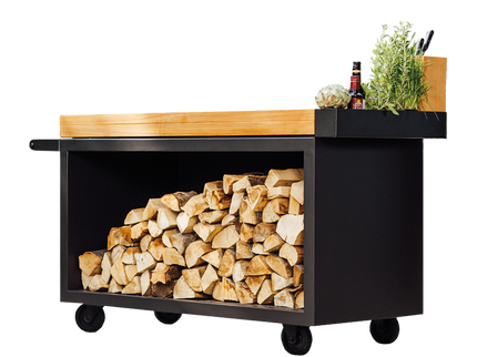 Mise en Place Table PRO noir  135 bois de teck OFYR