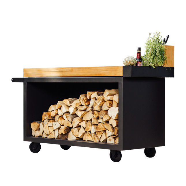 Mise en Place Table PRO noir  135 bois de teck OFYR