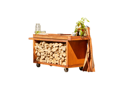 OFYR Mise en Place Table Corten 135 Pro-Teak Wood
