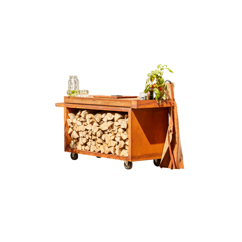 Mise en Place Table PRO corten 135 bois de teck OFYR