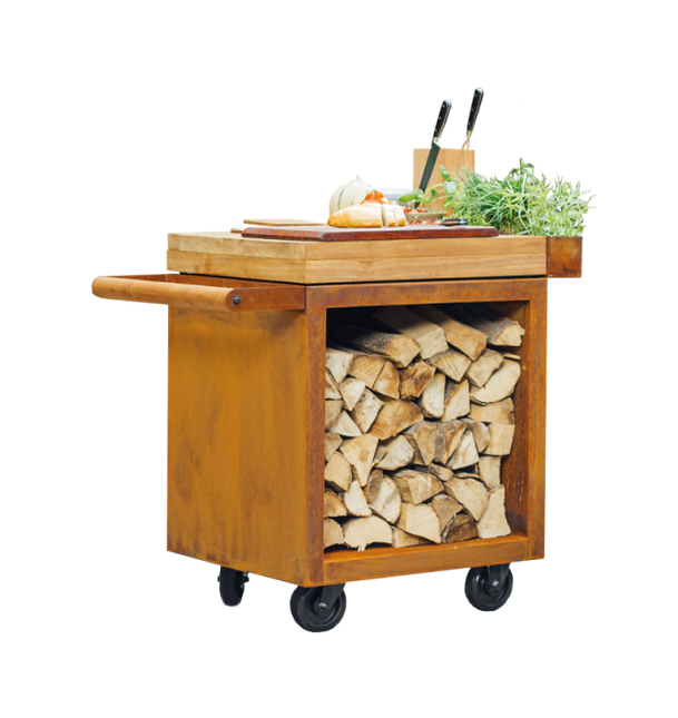 Mise en Place Table PRO corten 65 bois de teck OFYR