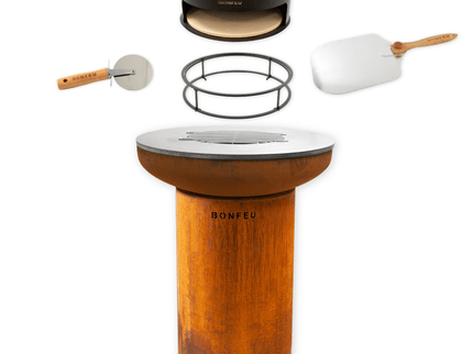 Pakketdeal BonFeu BonBiza corten + pizzaoven + standaard + pizzaspatel + pizzasnijder
