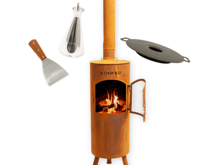 Pakketdeal BonGiano LP corten + plancha + oliekan + spatel