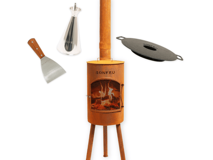 Pakketdeal BonFeu BonGiano SP corten + plancha + oliekan + spatel