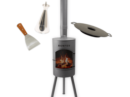 Pakketdeal BonFeu BonGiano SP zwart + plancha + oliekan + spatel