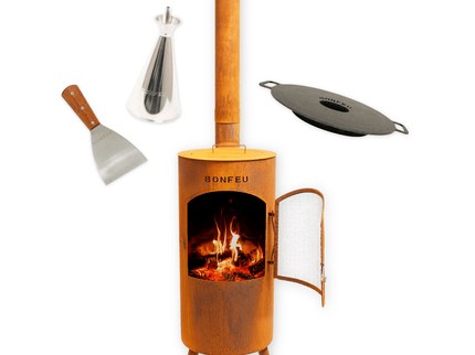 Pakketdeal BonFeu BonTino corten + plancha + oliekan + spatel