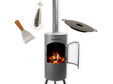 Pakketdeal BonFeu BonTino zwart + plancha + oliekan + spatel