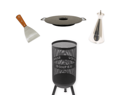 Pakketdeal BonFeu BonVes 34 zwart + plancha + oliekan + spatel