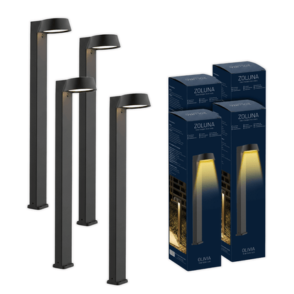 Pack promo ZOLUNA 4x lampe solaire à piquet Olivia