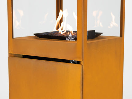 Parasol chauffant gaz Marino acier corten Sunwood