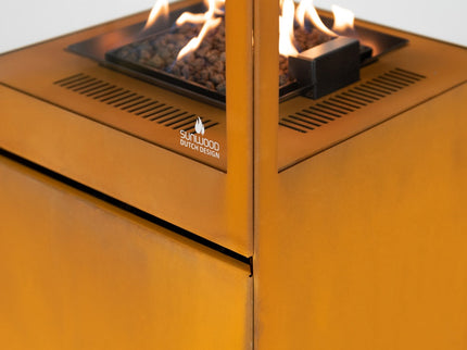 Parasol chauffant gaz Marino acier corten Sunwood