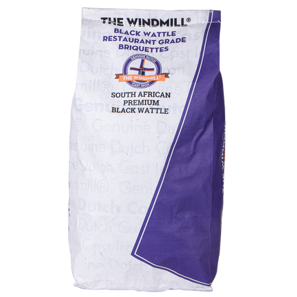 The Windmill Premium South African Black Wattle Briquettes voorkant
